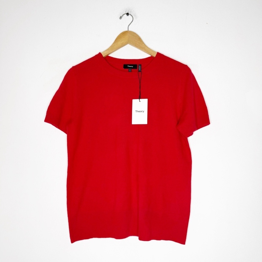 Theory Toleree OB Ruby Red Cashmere Sweater | NWT | Size Large
